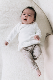 Newborn set caramel hartjes met ecru ruffleshirtje