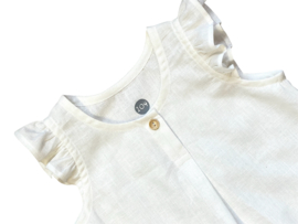 Linnen hemdje met ruffles ecru