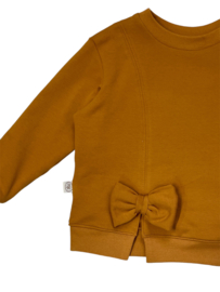 Sweater met strik oker