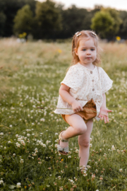 Hydrofiel zomerblouse sterbloemen naturel
