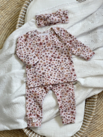 Newborn set bloemetjes rib
