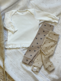 Ruffleshirt ribtricot ecru