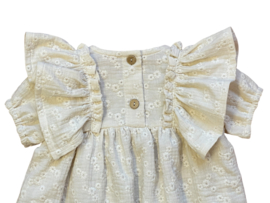 Broderie hydrofiel jurk met ruffles