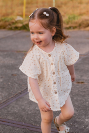 Hydrofiel zomerblouse sterbloemen naturel