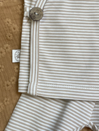 Newborn set stripes beige/wit