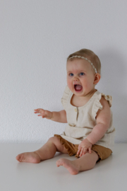 Linnen hemdje met ruffles naturel