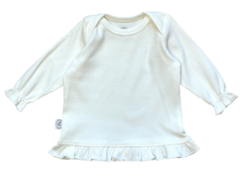 Ruffleshirt ribtricot ecru