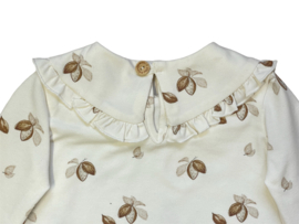 Shirt met rufflekraag van bio tricot