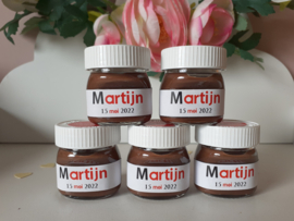 Mini nutella met gepersonaliseerde sticker