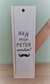 Houten wijnkist - Wil jij mijn peter zijn?