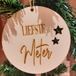Houten kerstbal - Liefste Meter