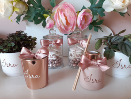 Blush parfumflesje cylinder - rosé gouden dopje