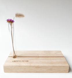 Fotoplankje met bloemenbuisje - Liefste peter