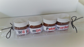 Mini Nutella potjes - Wil jij mijn peter/meter worden?