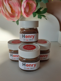 Mini nutella met gepersonaliseerde sticker