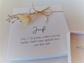 Geschenkdoosje Top Juf -  gepersonaliseerde armband