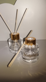 Parfumflesje cylinder - gouden dopje