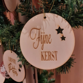 Houten kerstbal - Fijne kerst