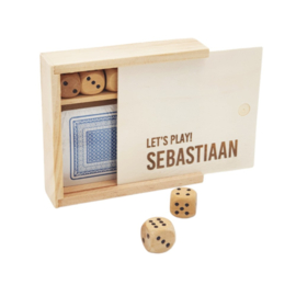 Spelset in houten doosje (incl. gravering)