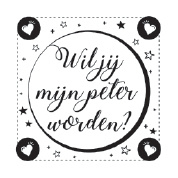 Sticker Wil jij mijn meter/peter zijn? Black & White