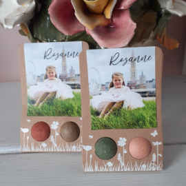 Communiebedankje - bloembolletjes met foto