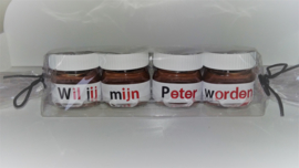 Mini Nutella potjes - Wil jij mijn peter/meter worden?