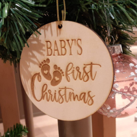 Houten kerstbal - Baby's first christmas