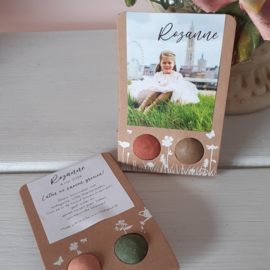 Communiebedankje - bloembolletjes met foto
