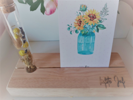 Fotoplankje met bloemenbuisje - liefste Juf