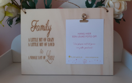 Clipboard - Houten fotobord Family