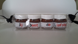 Setje 4 mini nutella potjes