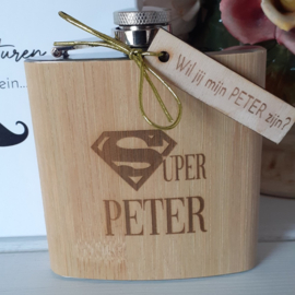 Geschenkdoos - Wil jij mijn peter zijn? -  heupfles