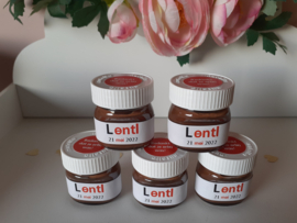 Mini nutella met gepersonaliseerde sticker