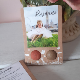 Communiebedankje - bloembolletjes met foto