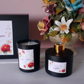 Geschenkdoos - Wil jij mijn meter zijn? -  met geurkaars en huisparfum (zwart)