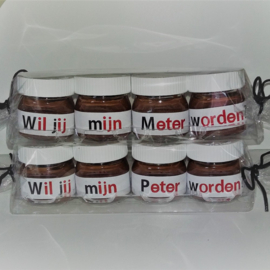 Mini Nutella potjes - Wil jij mijn peter/meter worden?