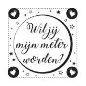 Sticker Wil jij mijn meter/peter zijn? Black & White