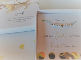 Geschenkdoosje Top Juf -  gepersonaliseerde armband