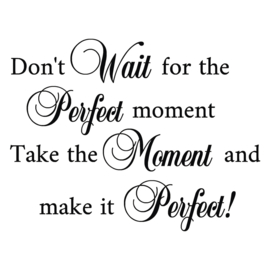 Don't wait for the perfect moment