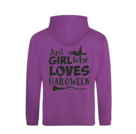 Hoodie "Just a girl you loves halloween"