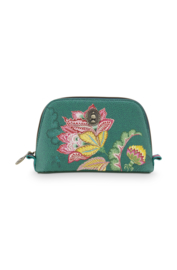 Cosmetica Tas Triangle Small Jambo Flower Green (19 cm.) - Pip Studio