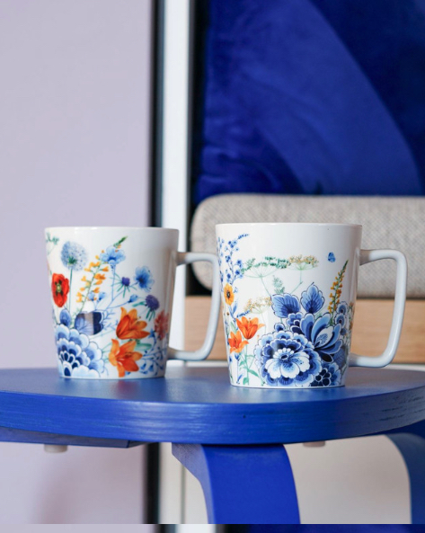 Mok Wildbloemen Bloemenveld Heinen Delfts Blauw