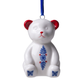 Ornament Teddybeer Heinen Delfts Blauw