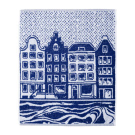 Keukendoek Huisjes Heinen Delfts Blauw