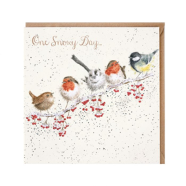 Kerstkaart 'One Snowy Day' - Wrendale Designs