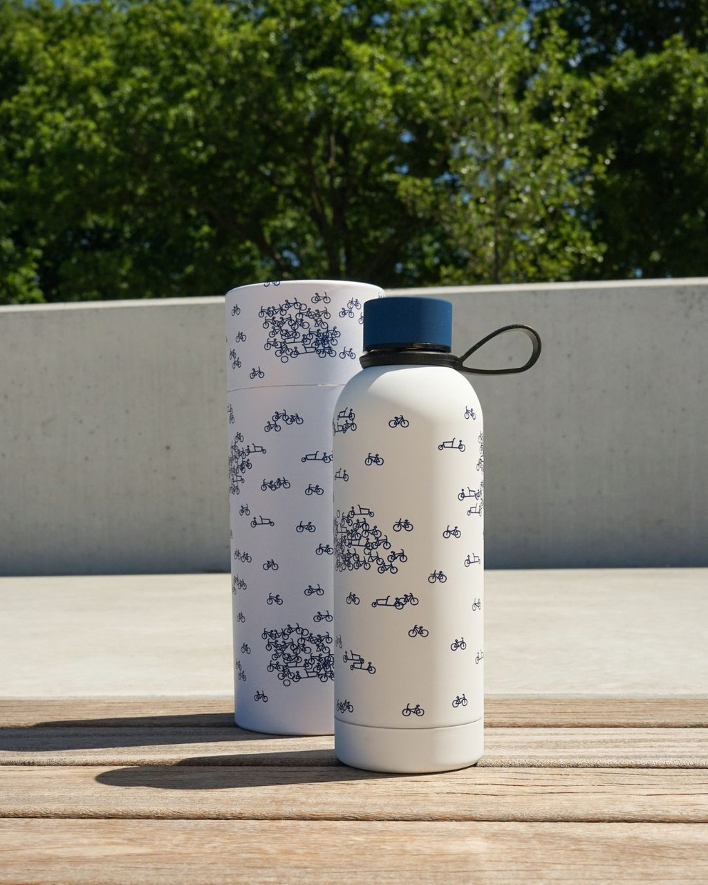 Thermosfles De Blauwe Fiets Heinen Delfts Blauw