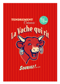 Theedoek La Vache Qui Rit Retro Rouge (75 cm.) - Coucke