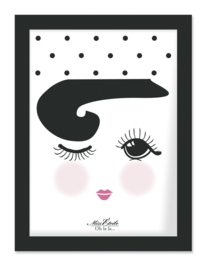 Poster in Lijst Open & Closed Eyes  (40 cm.) - Miss Étoile