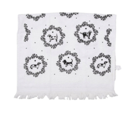 Gastendoekje Lovely Grey Dogs Clayre & Eef