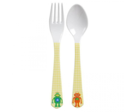 Vork & Lepel Melamine Funky Robots - Ginger